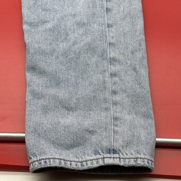 American Eagle Highest Rise Baggy Straight Size 00 Destroyed Light Wash Jeans - Picture 2 of 12